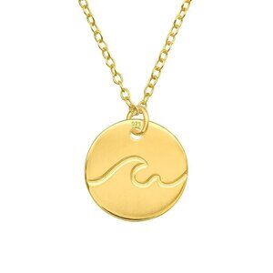 14k Gold Vermeil Coin Wave Necklace